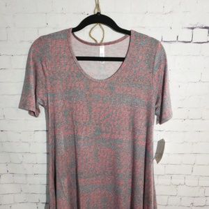 Lularoe perfect t red and gray size xxs